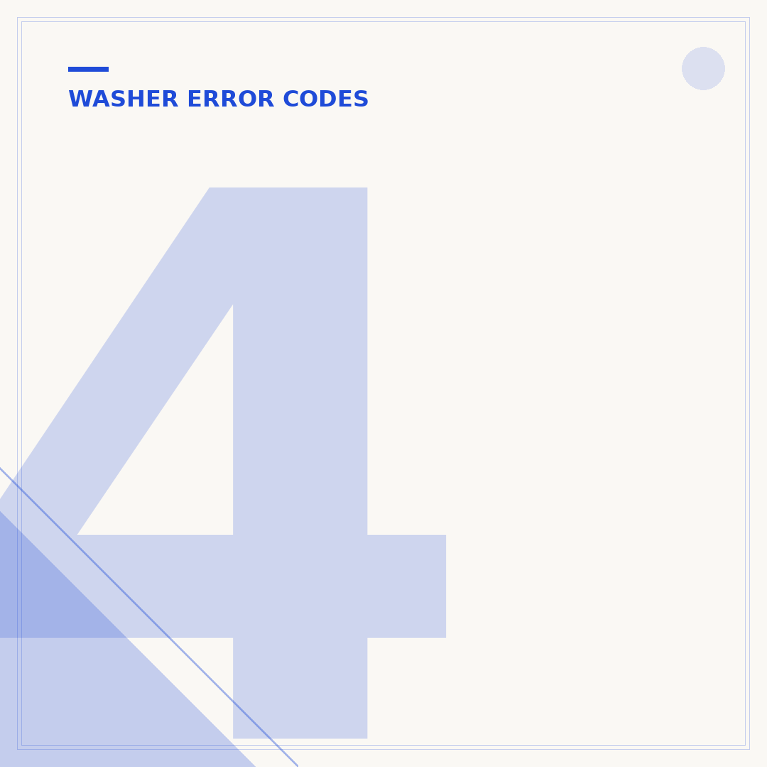 4C Washer Code: Meaning and Troubleshooting Steps