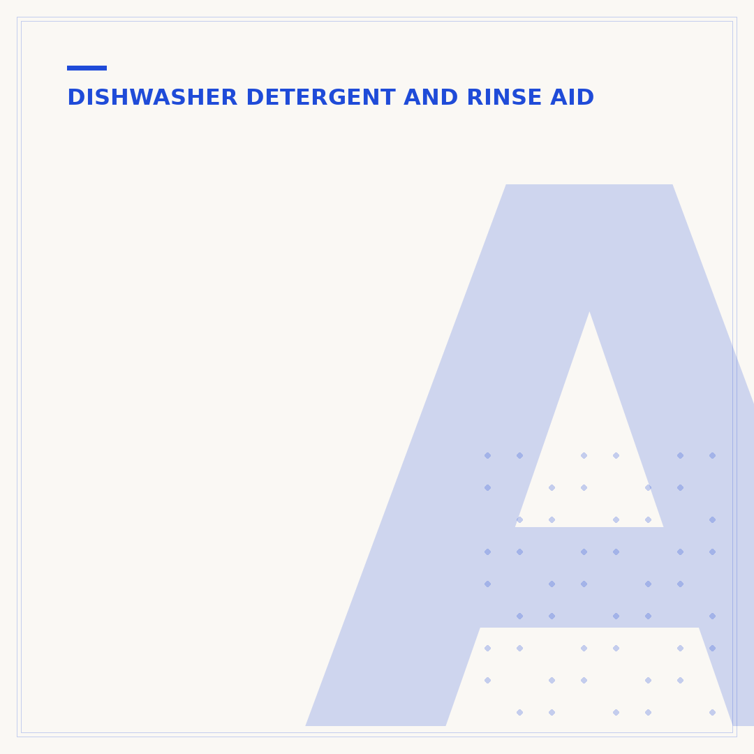 Automatic Dishwasher Detergent: Types, Performance, and Use