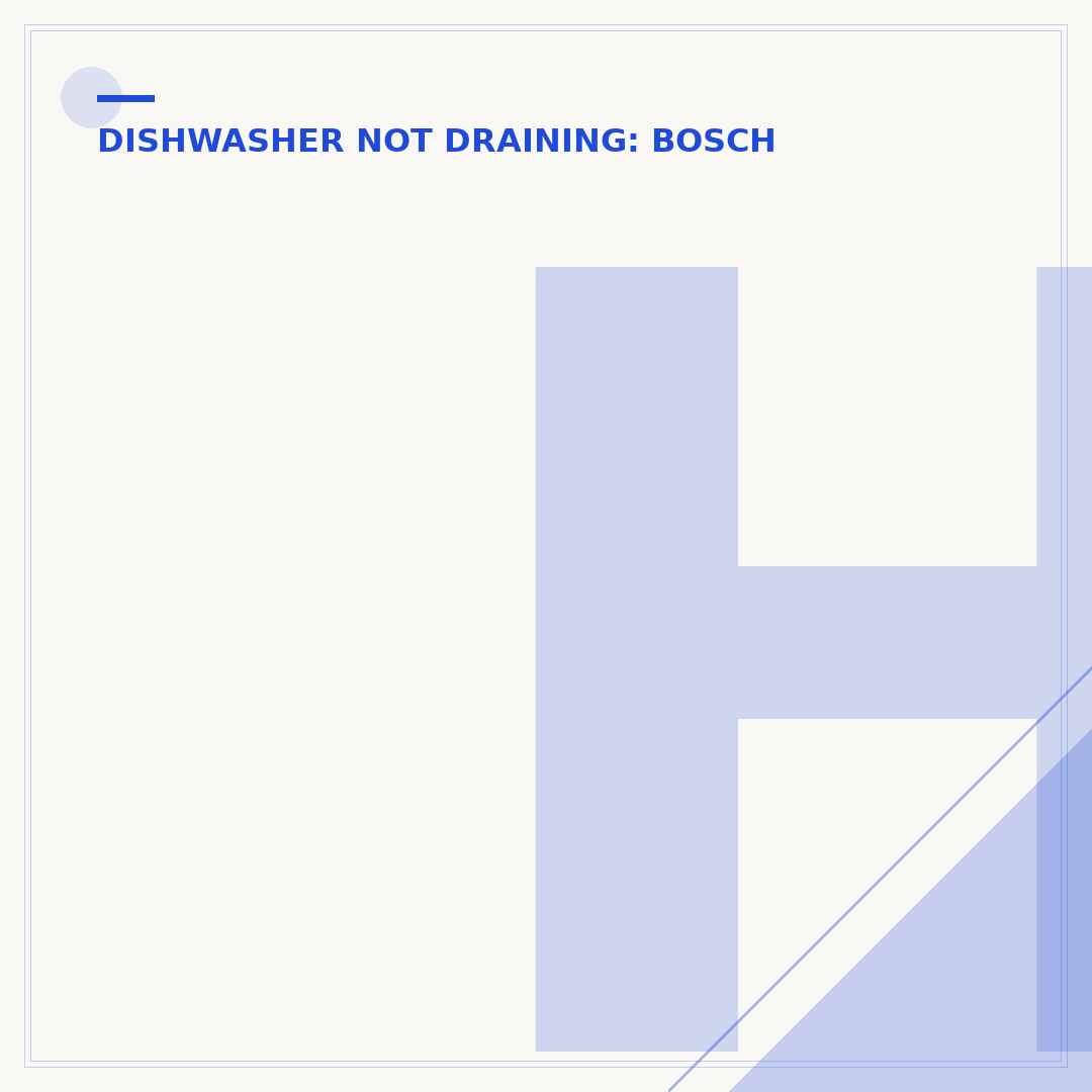 How to Reset a Bosch Dishwasher Drain Pump