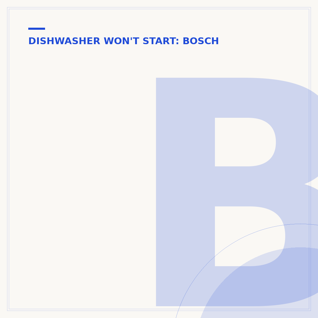 Bosch Dishwasher Hard Reset: Fixes & When to Use