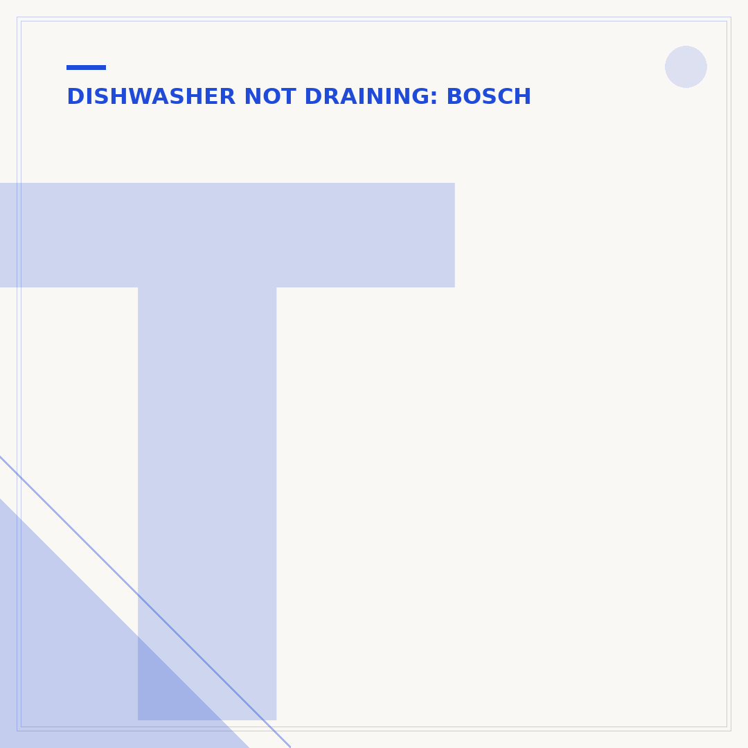 Troubleshooting a Bosch Dishwasher Not Draining