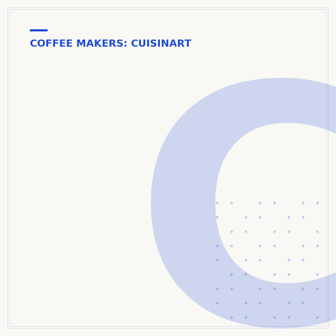 Cuisinart Coffee Maker Error Codes