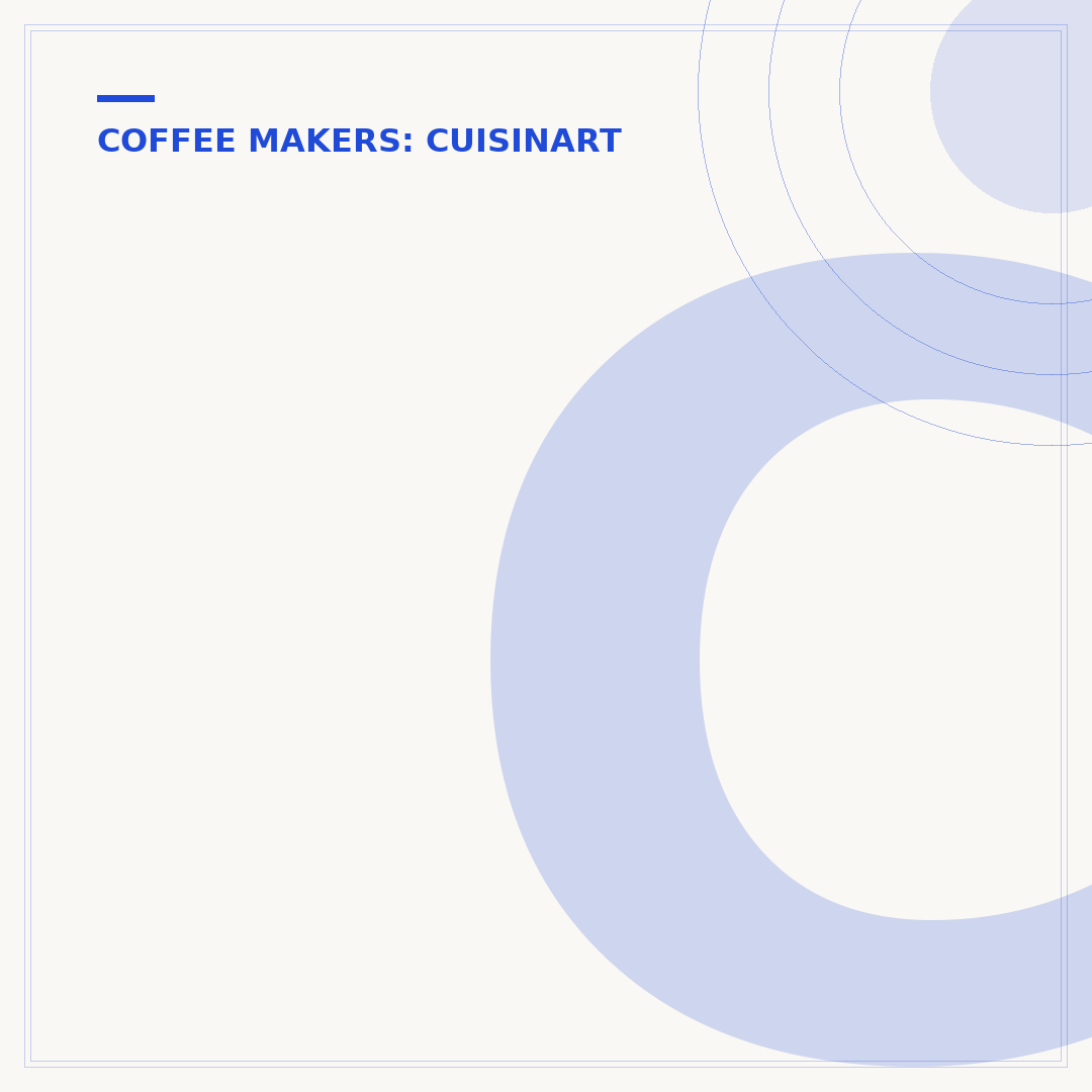 Cuisinart Coffee Maker Symbols Explained