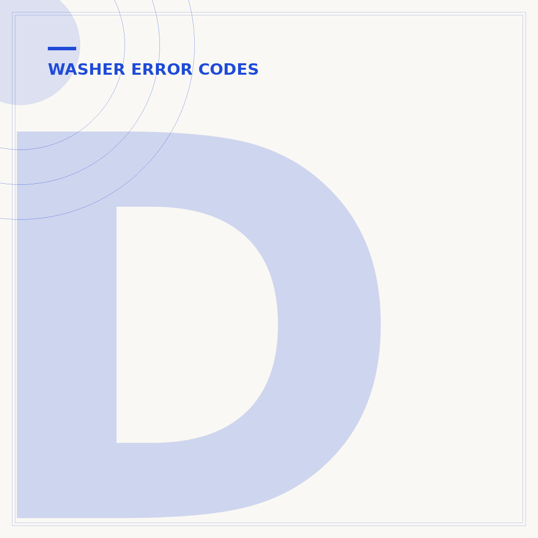 De Washer Code: Understanding Error & Diagnostic Displays
