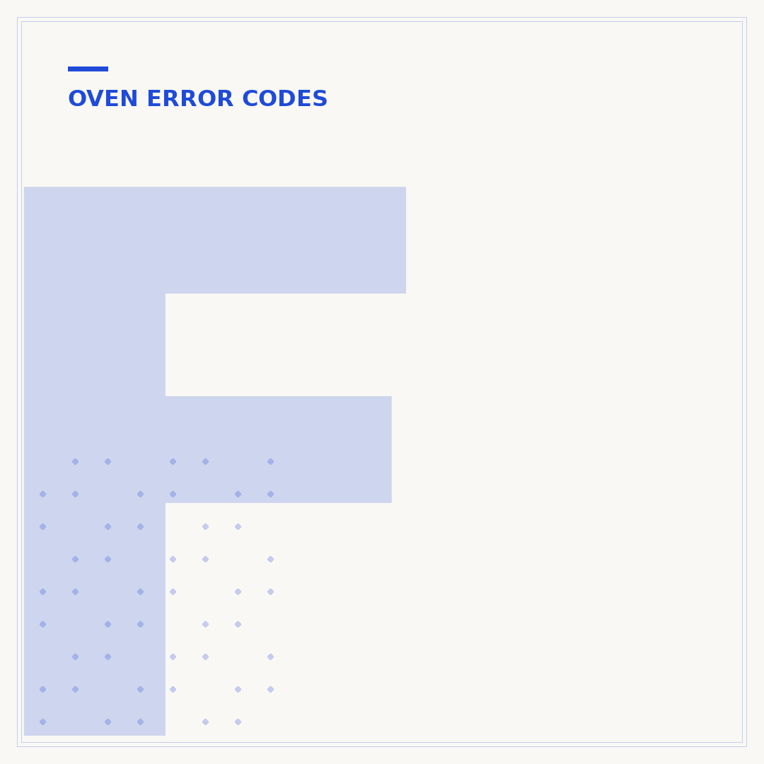 F1 Code on Oven: Troubleshooting and What It Means