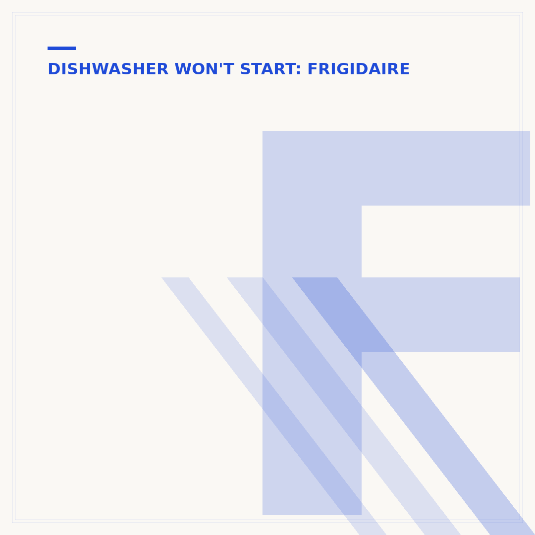 Frigidaire Dishwasher Reset Button: Troubleshoot & Restart