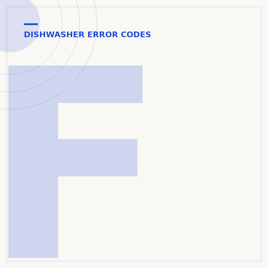 FTD Dishwasher Error Code