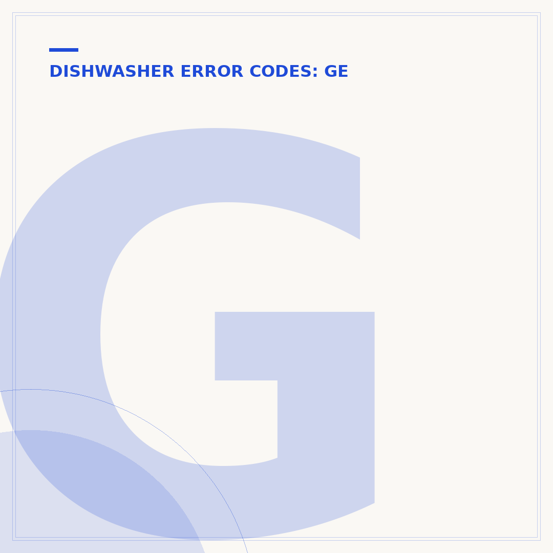 GE Dishwasher Diagnostic Mode Codes Explained