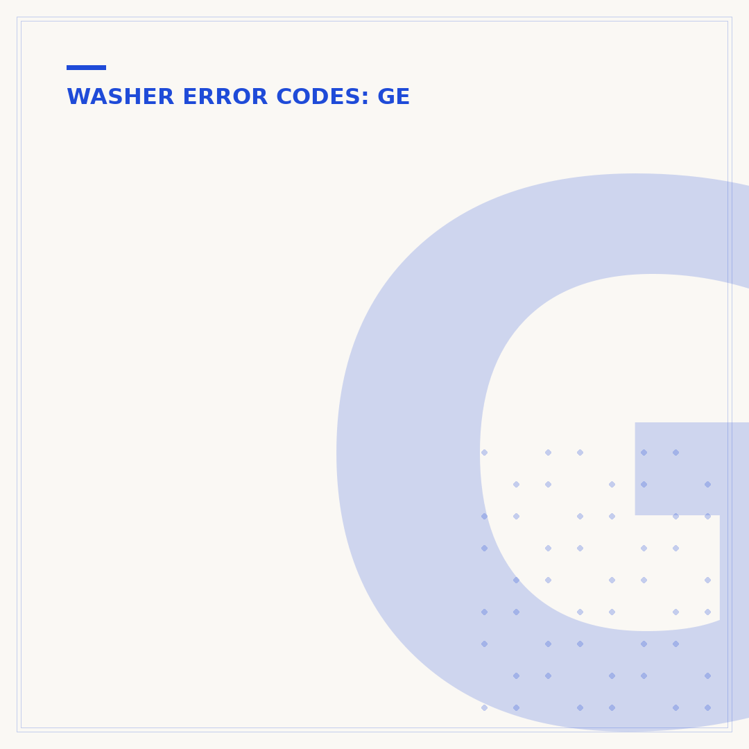 GE Washer Error Code 27: What It Means and How to Fix