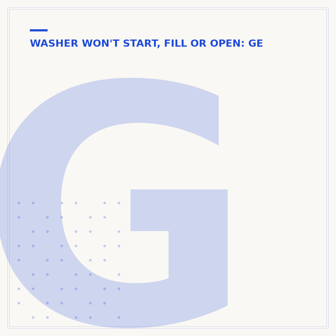GE Washer Reset Button: Troubleshoot & Fix Common Issues