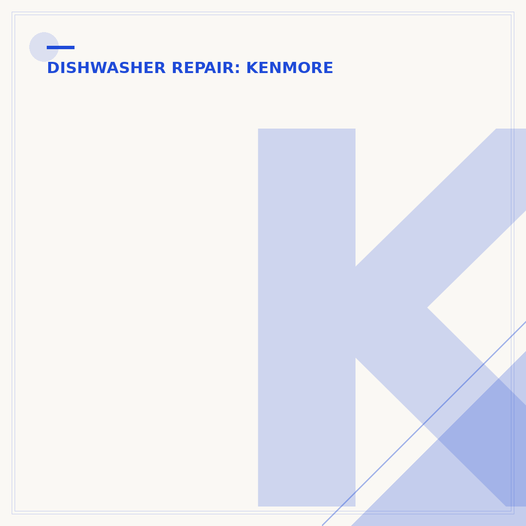 Kenmore 665 Dishwasher Repair: Troubleshooting Common Issues