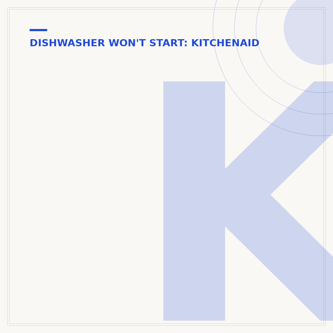 KitchenAid Dishwasher Control Lock