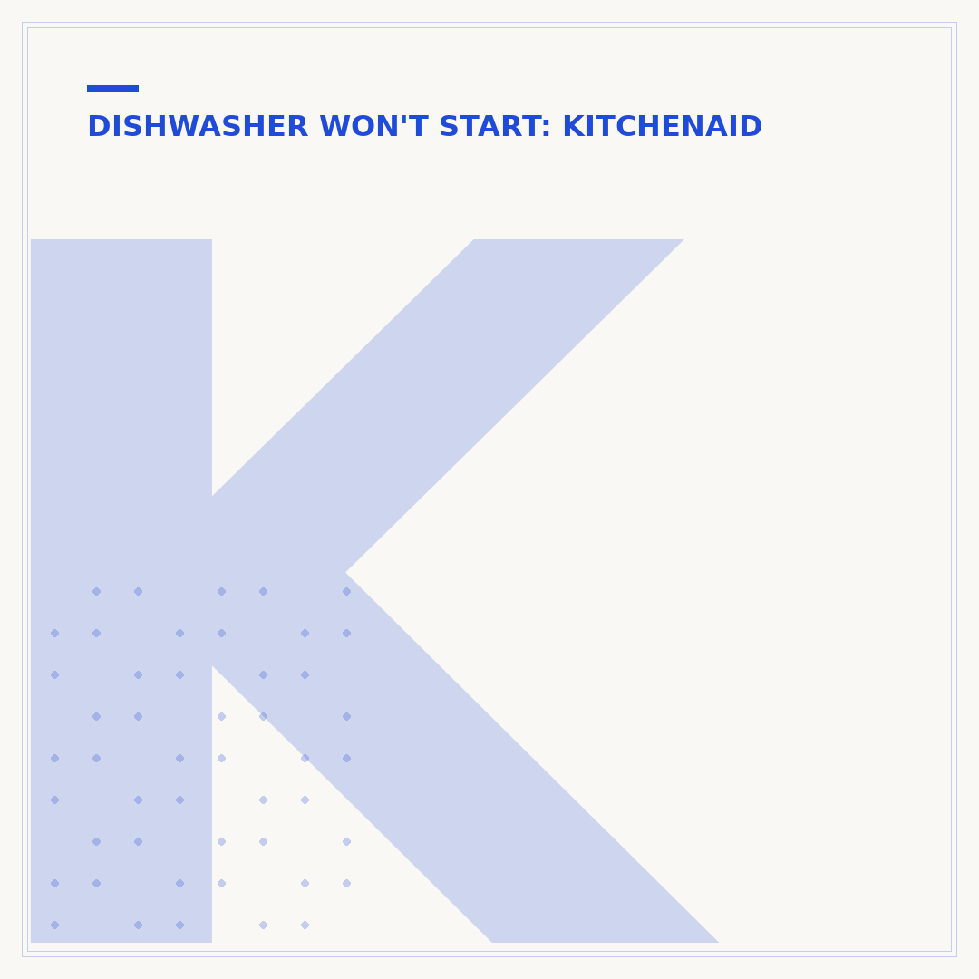 KitchenAid Dishwasher Reset Button Sequence