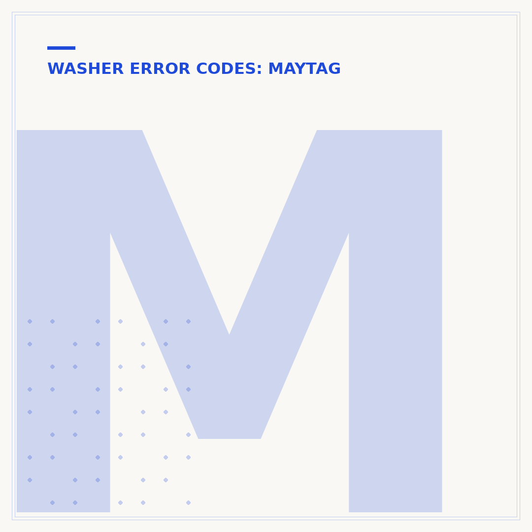 Maytag Washer UL Code