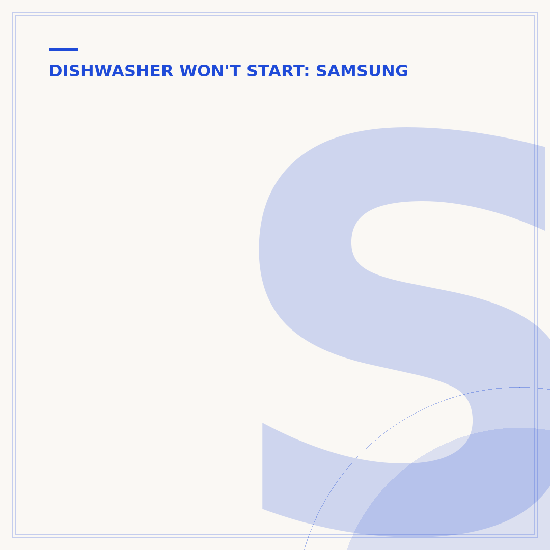 Samsung Dishwasher Flashing Auto and Heavy Lights