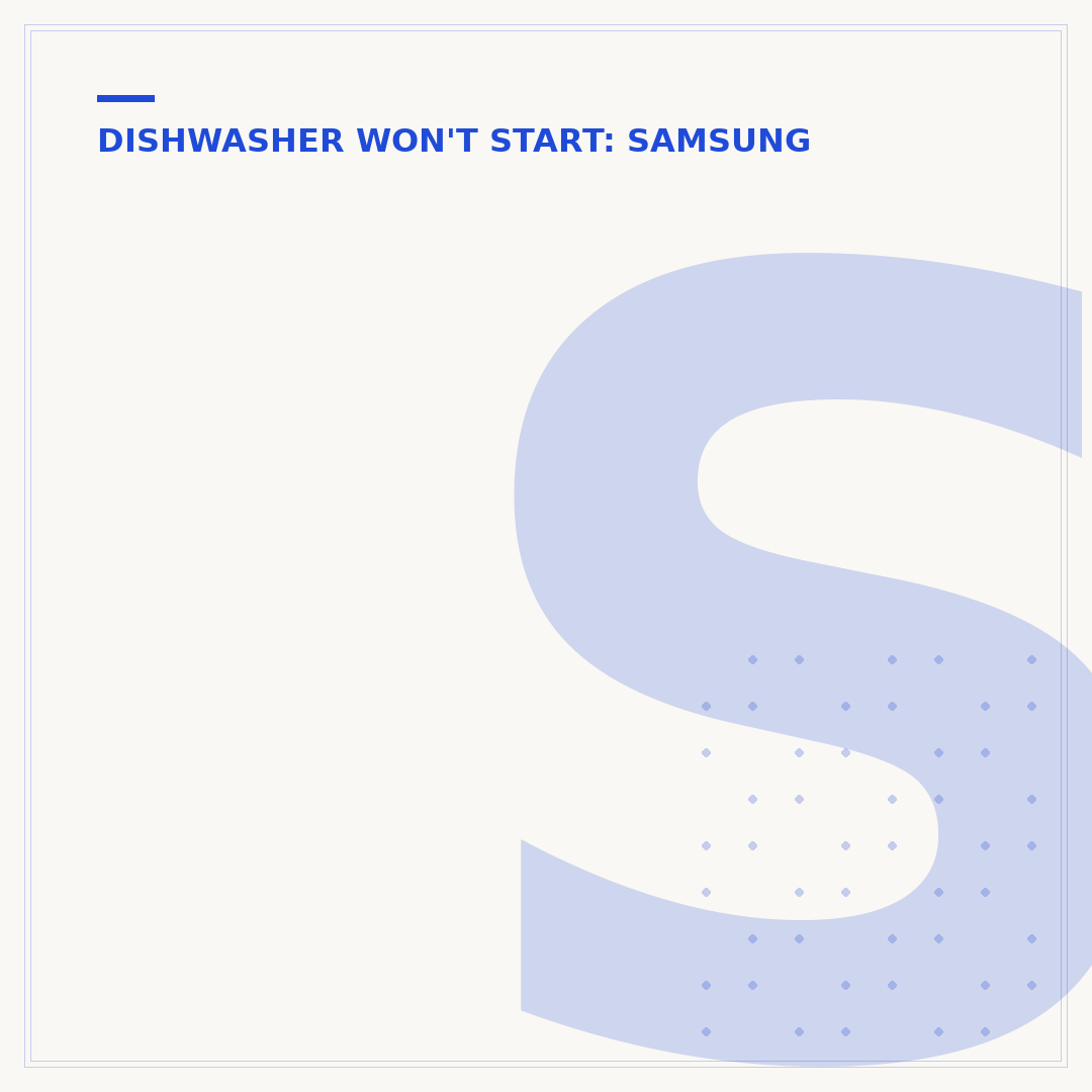 Samsung Dishwasher Leak Sensor Reset: What to Check