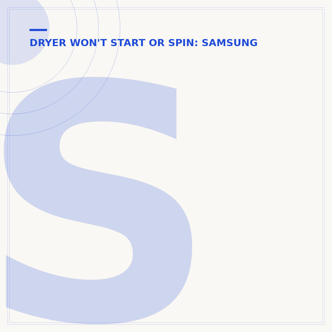 Samsung Dryer Drum Not Turning