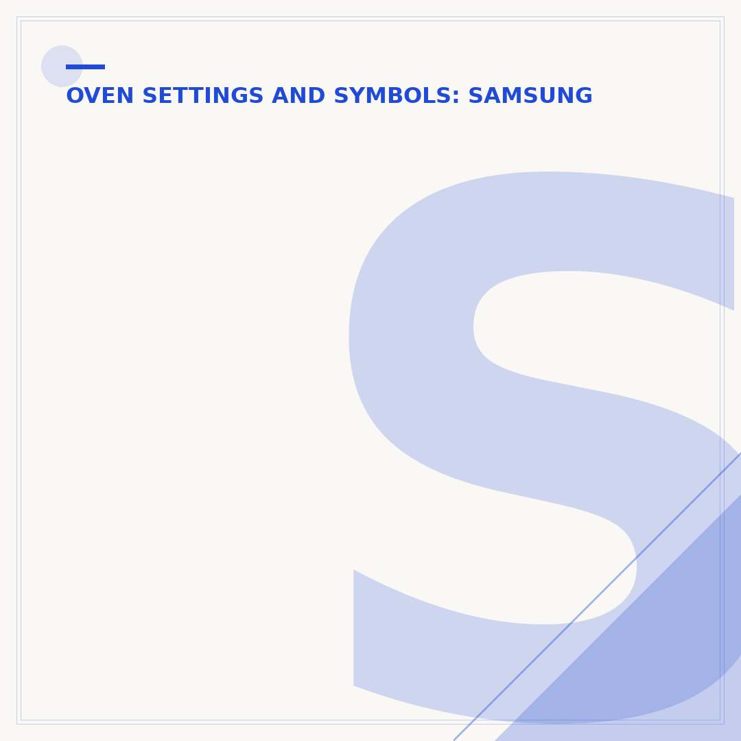 Samsung Oven Symbols Meaning