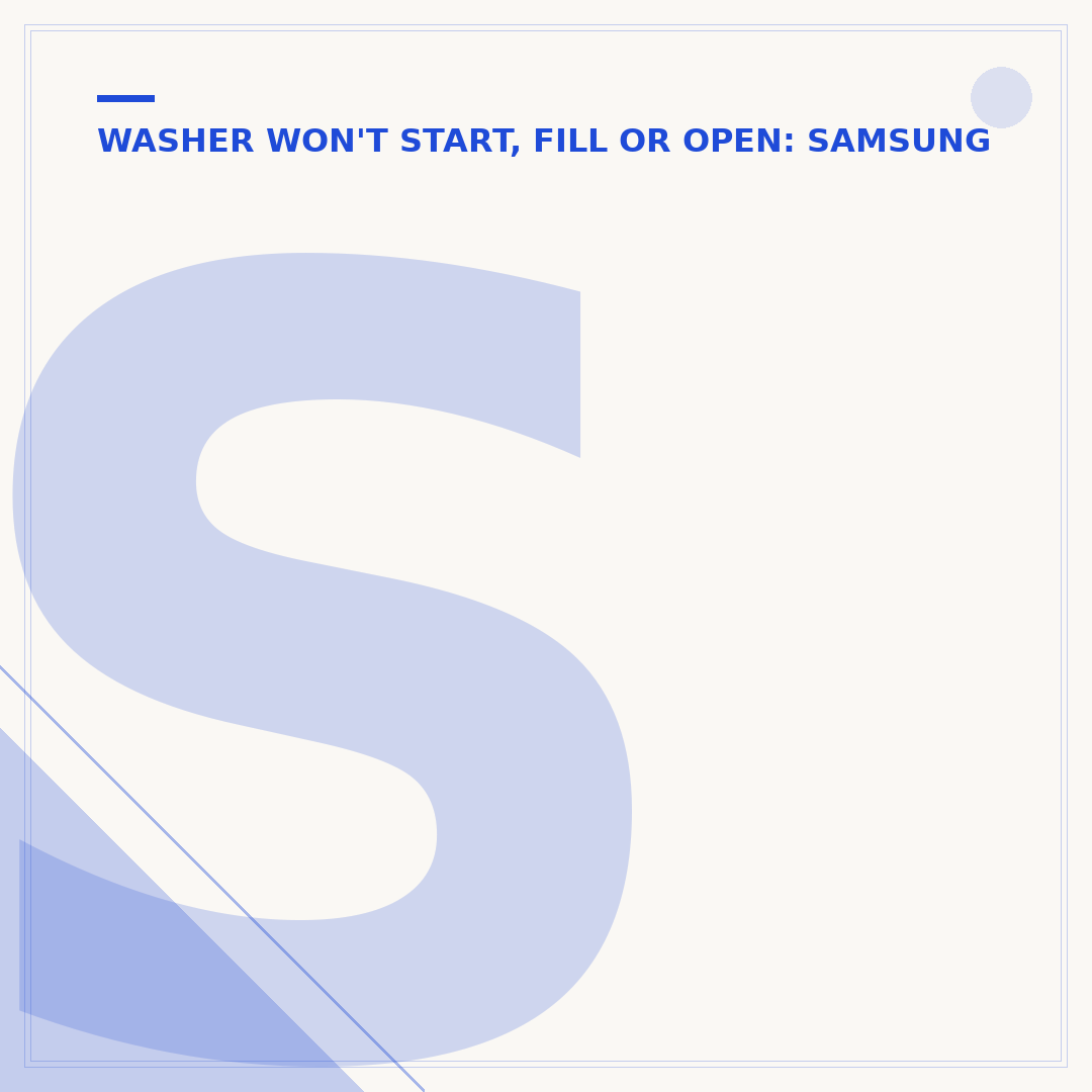Samsung Washer Door Won't Open