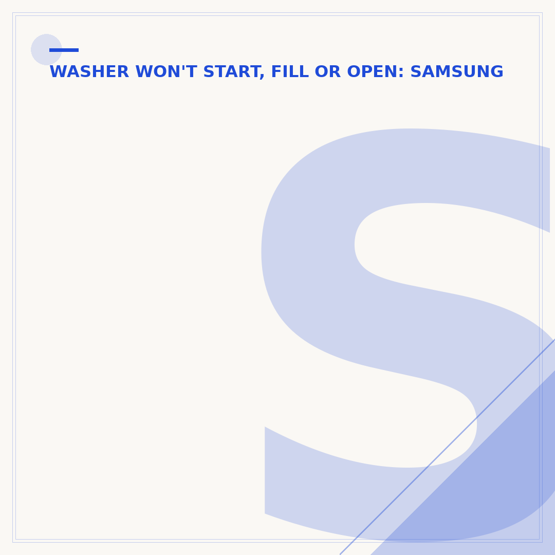 Samsung Washer Lights Flashing