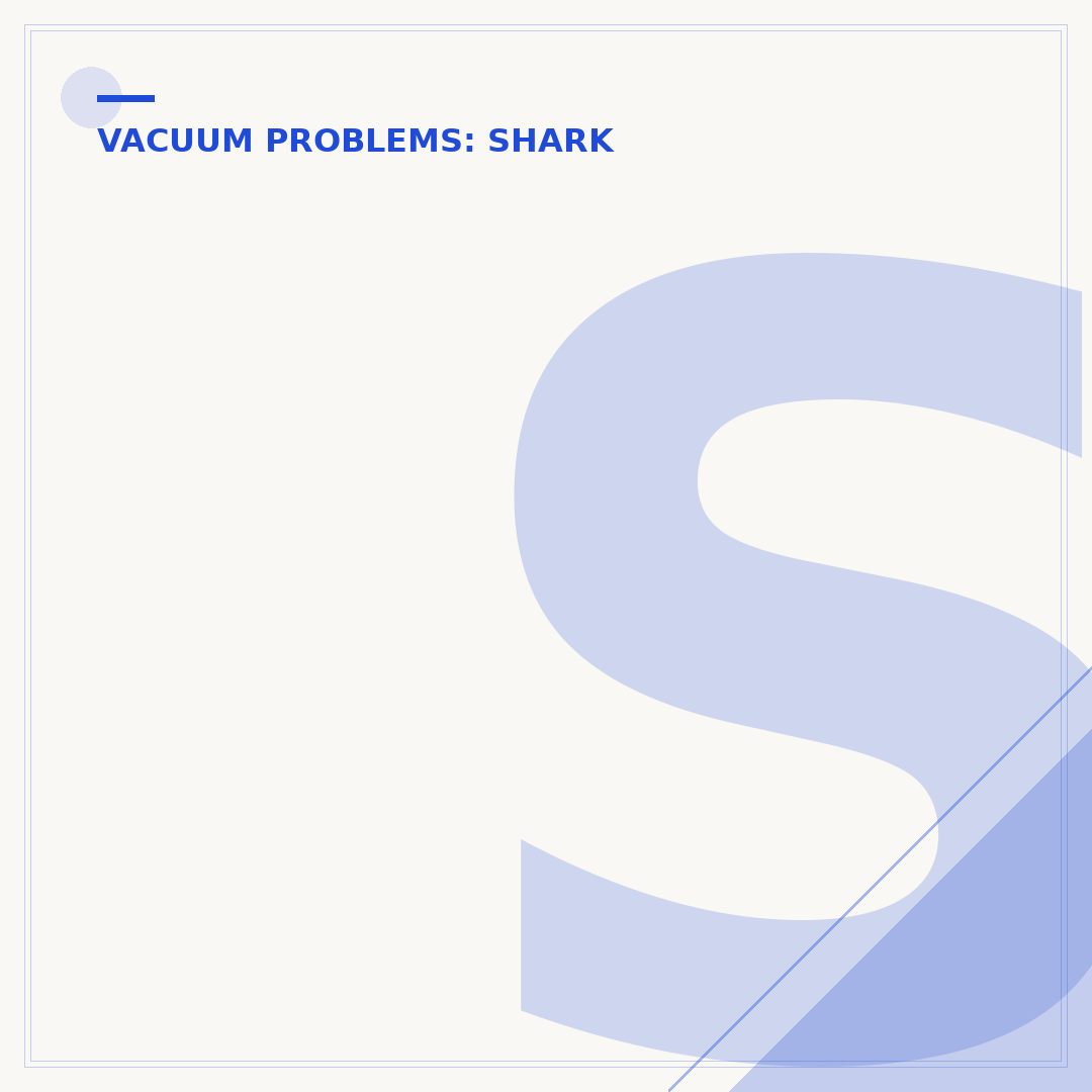 Shark Vacuum Error Lights