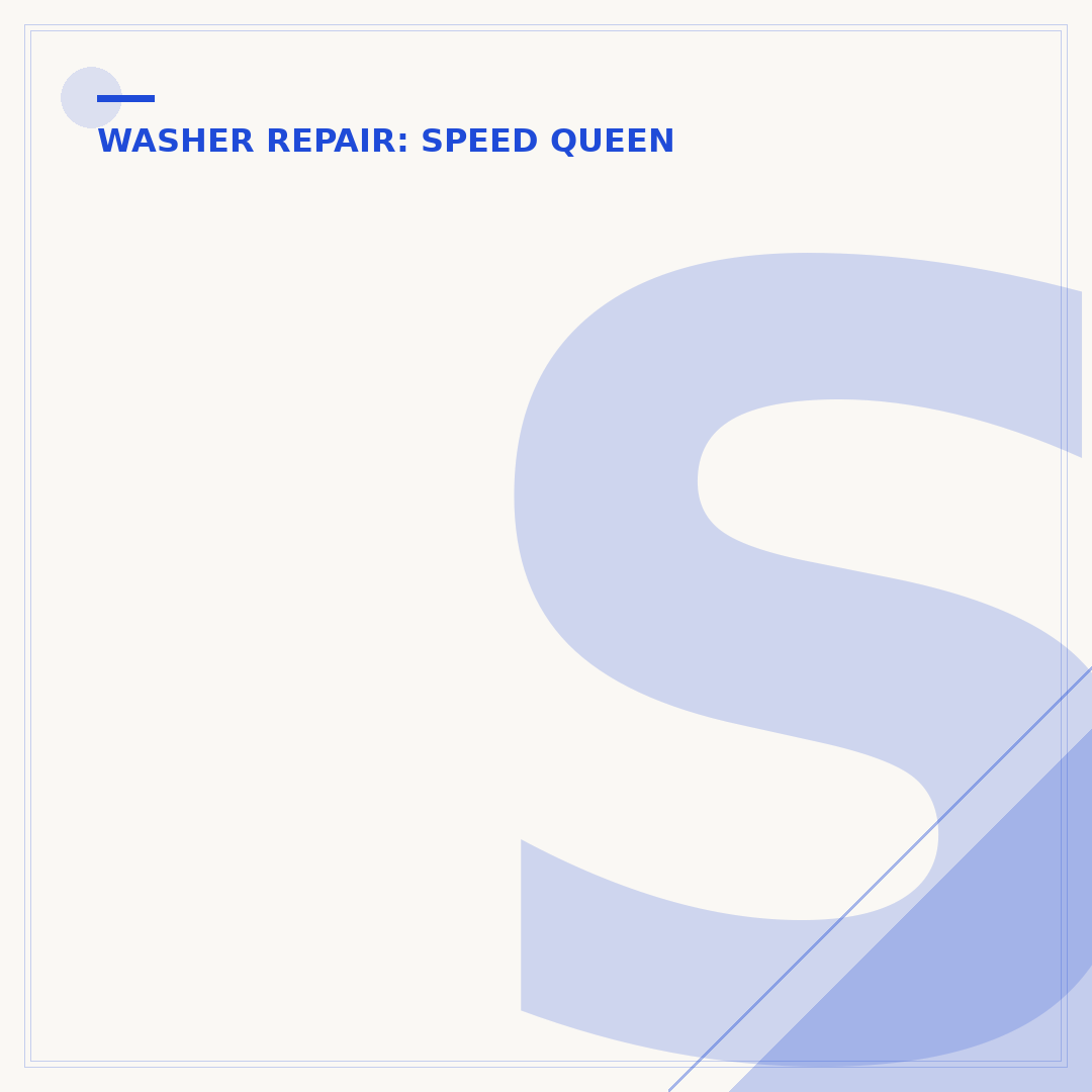 Speed Queen Washer Repair: Troubleshooting & Fixes
