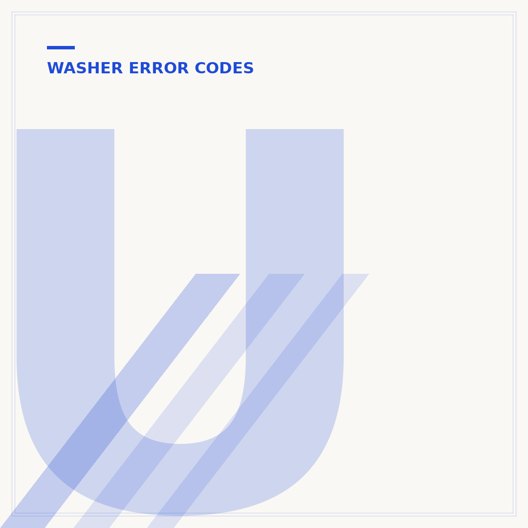 Unimac Washer Error Codes Explained