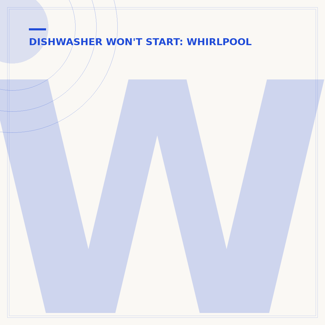 Whirlpool Dishwasher Buttons Not Working