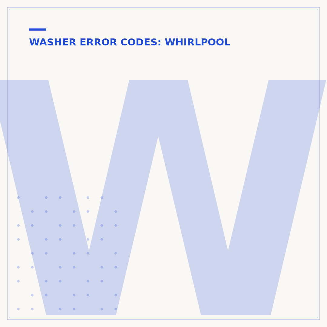 Whirlpool Duet Steam Washer Error Codes Explained