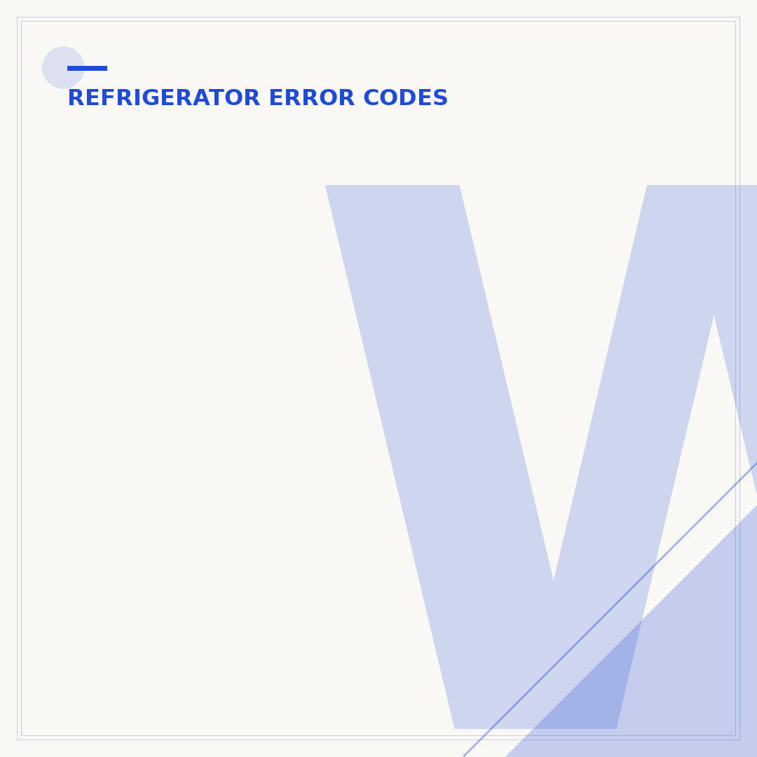 Whirlpool Refrigerator Fault Codes Explained