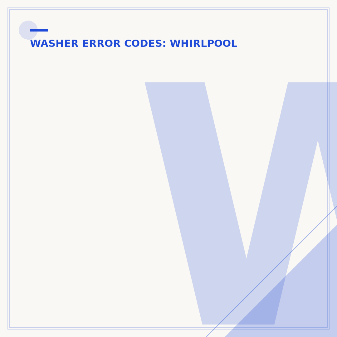 Whirlpool Washer E1 Error Code: What It Means & How to Fix