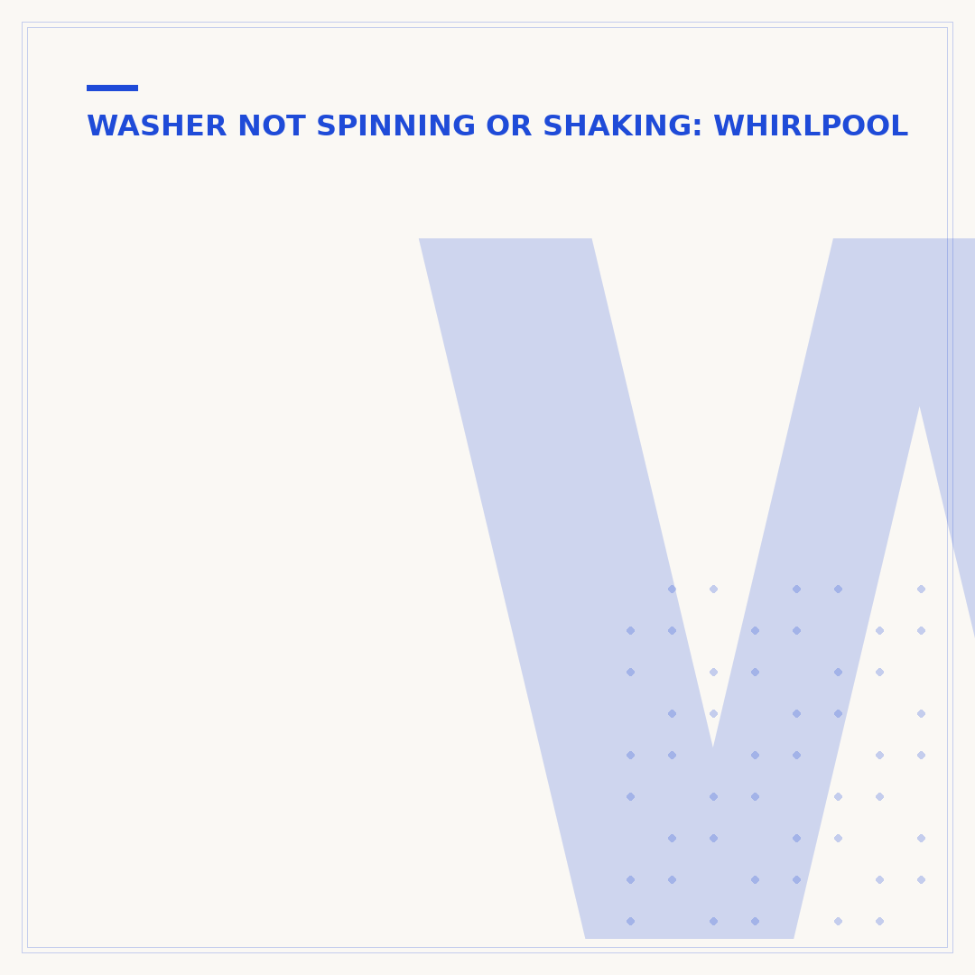 Whirlpool Washer Won't Agitate