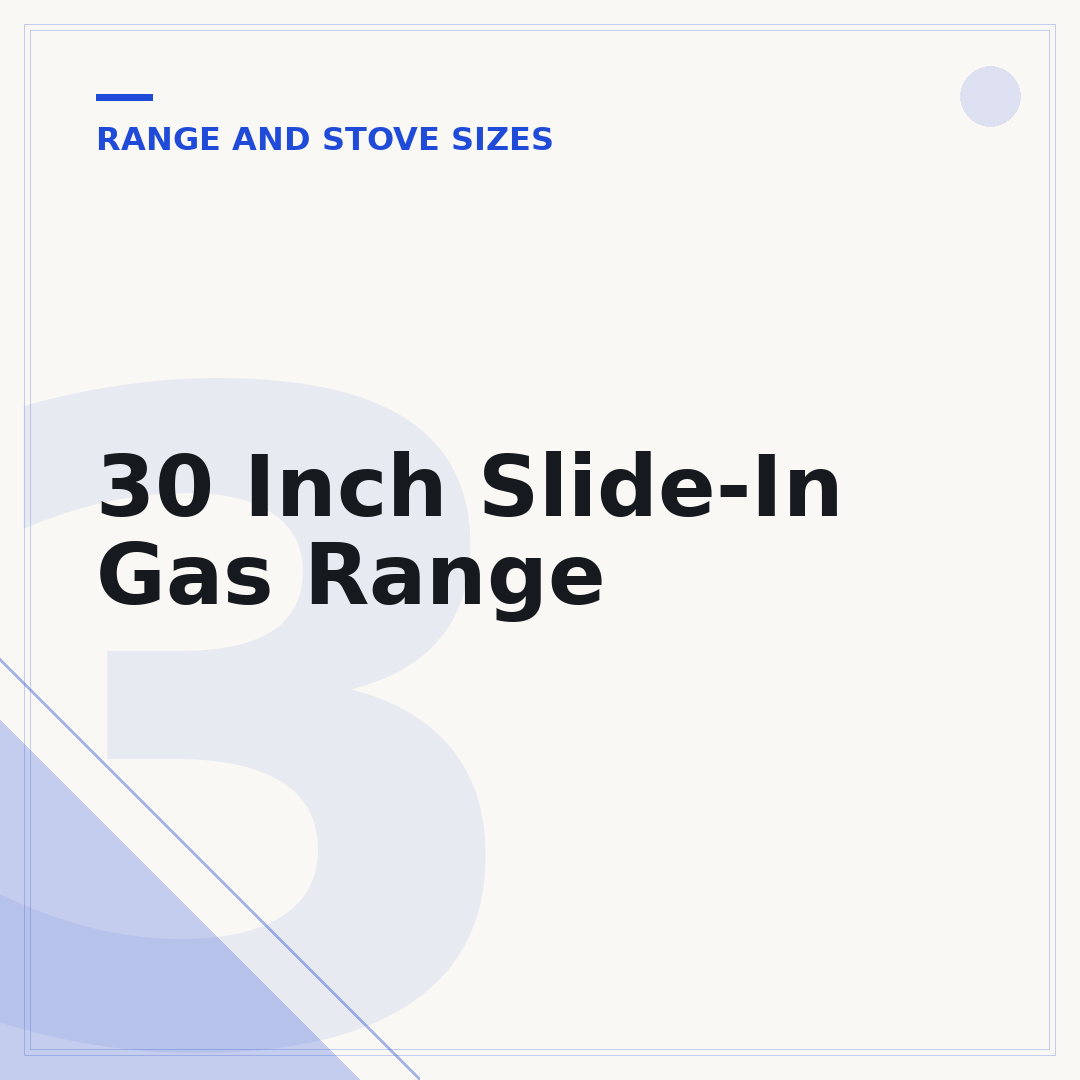 30 Inch Slide-In Gas Range
