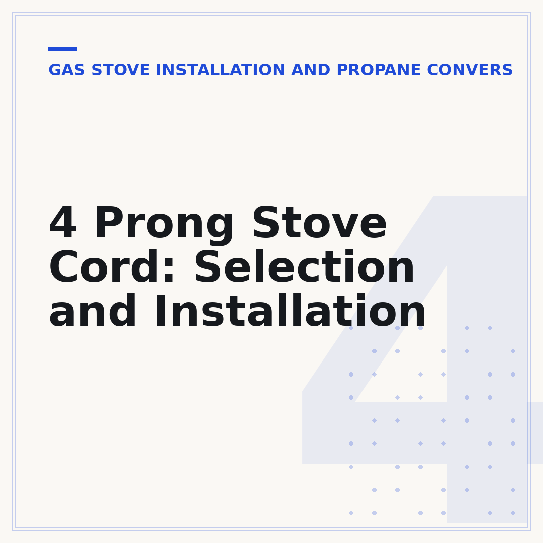 4 Prong Stove Cord: Selection and Installation