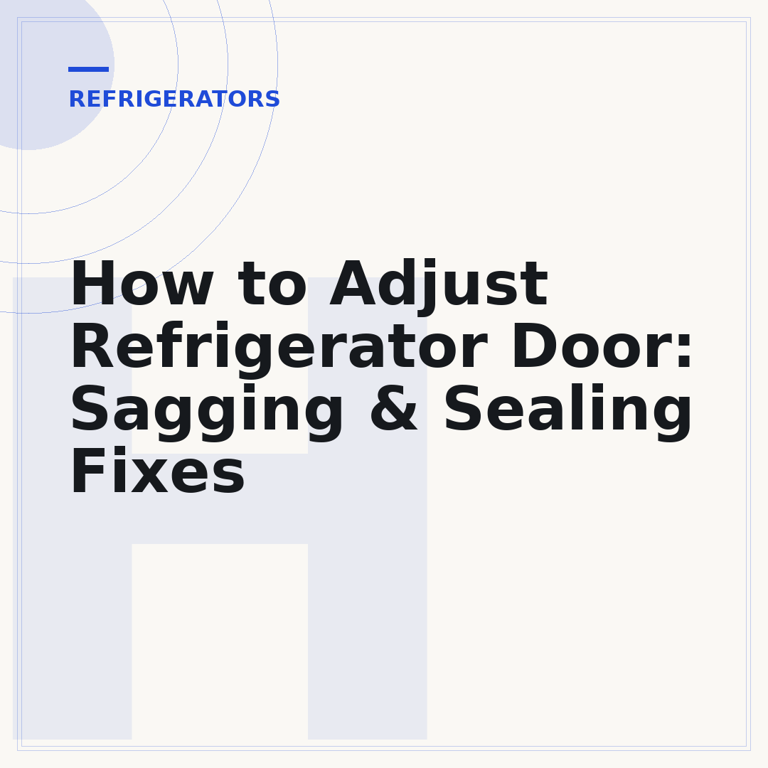 How to Adjust Refrigerator Door: Sagging & Sealing Fixes