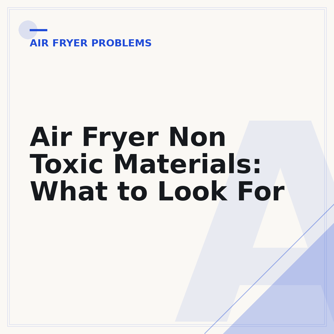 Air Fryer Non Toxic Materials: What to Look For