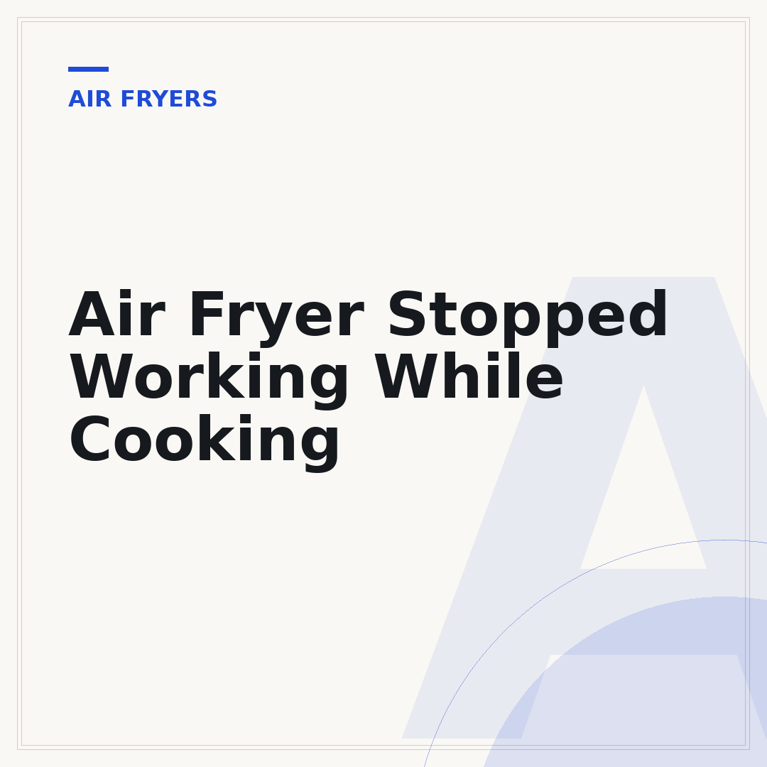 Air Fryer Stopped Working While Cooking