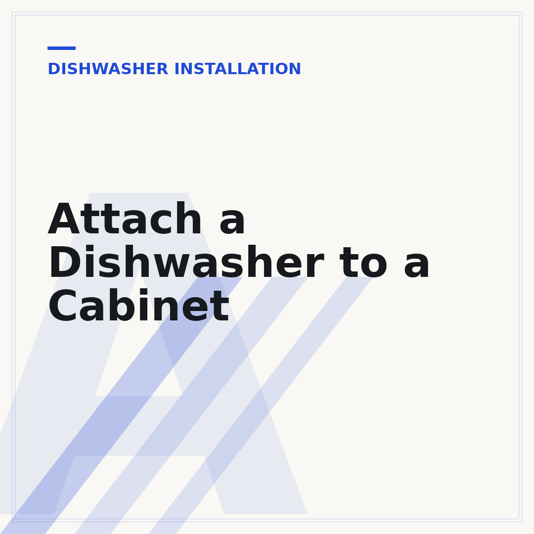 Attach a Dishwasher to a Cabinet