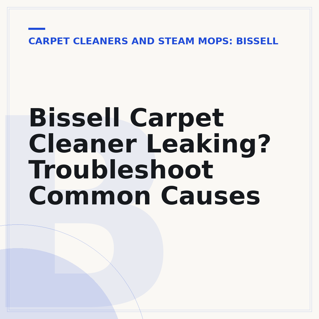 Bissell Carpet Cleaner Leaking? Troubleshoot Common Causes