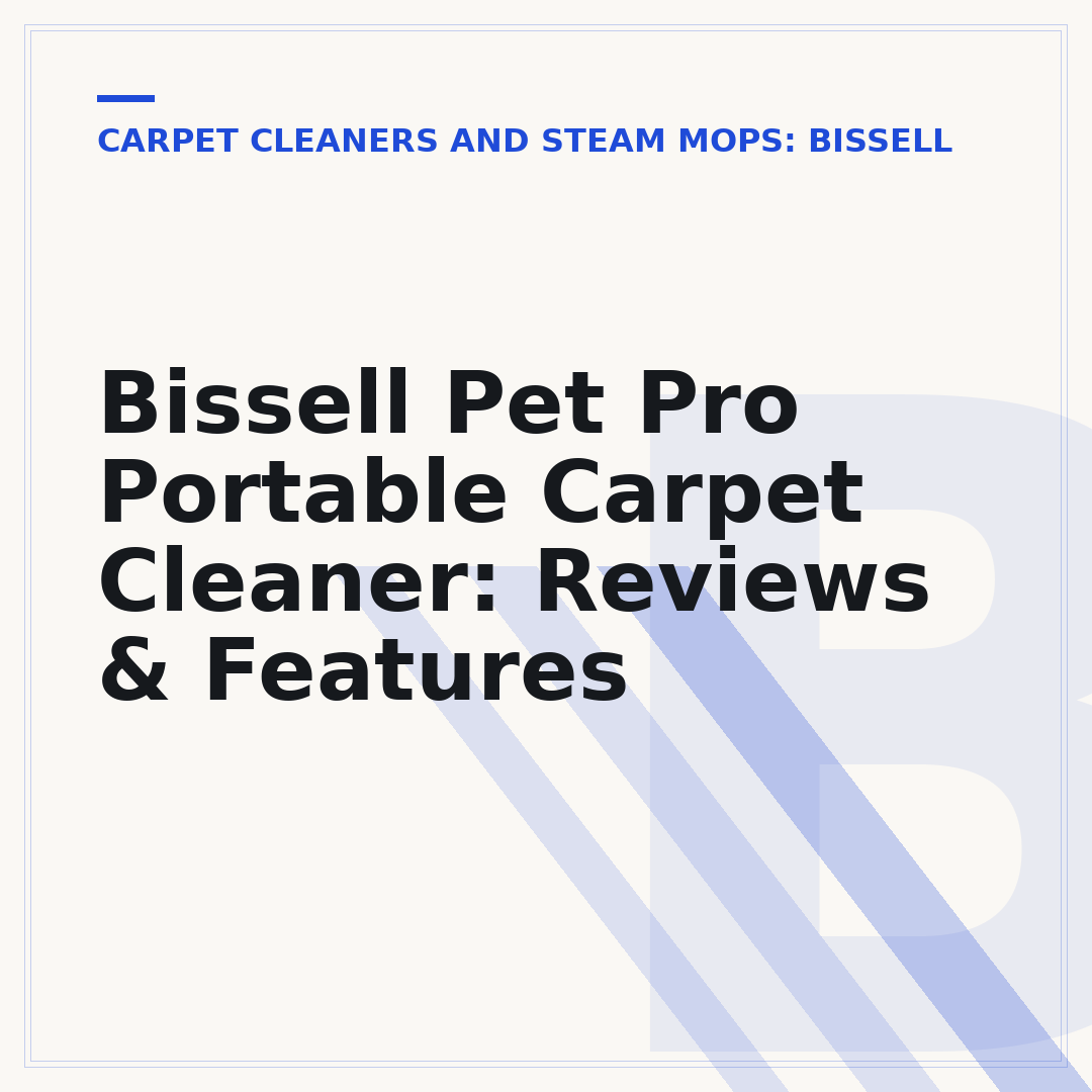 Bissell Pet Pro Portable Carpet Cleaner: Reviews & Features