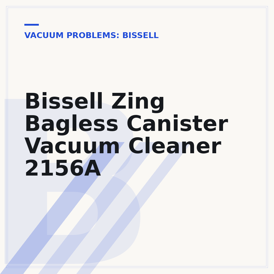 Bissell Zing Bagless Canister Vacuum Cleaner 2156A