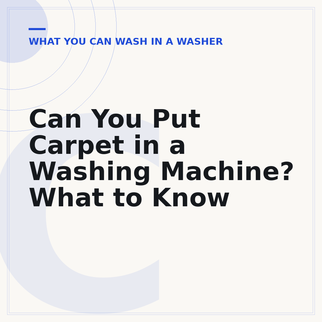 Can You Put Carpet in a Washing Machine? What to Know