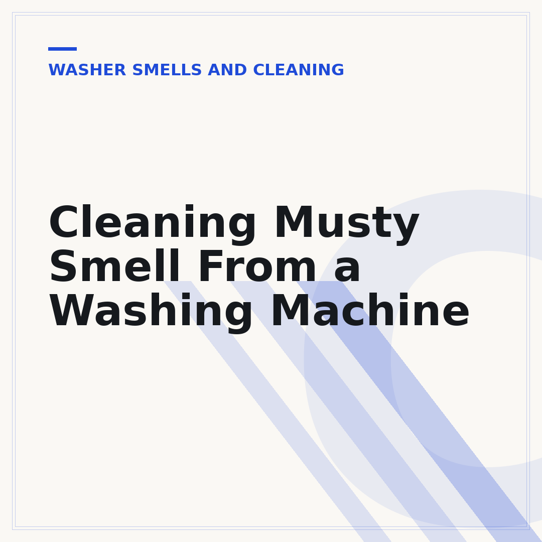 Cleaning Musty Smell From a Washing Machine