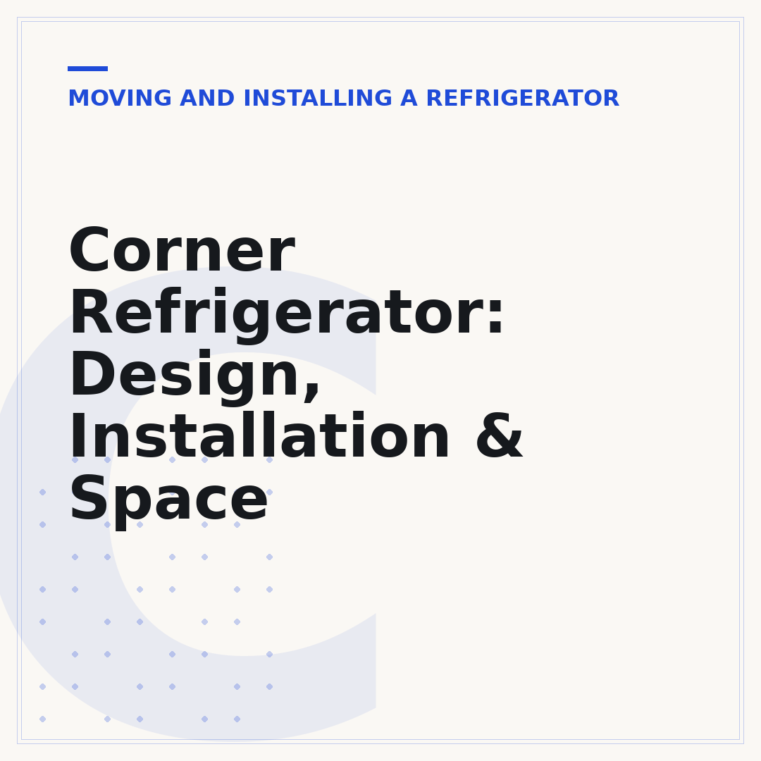 Corner Refrigerator: Design, Installation & Space