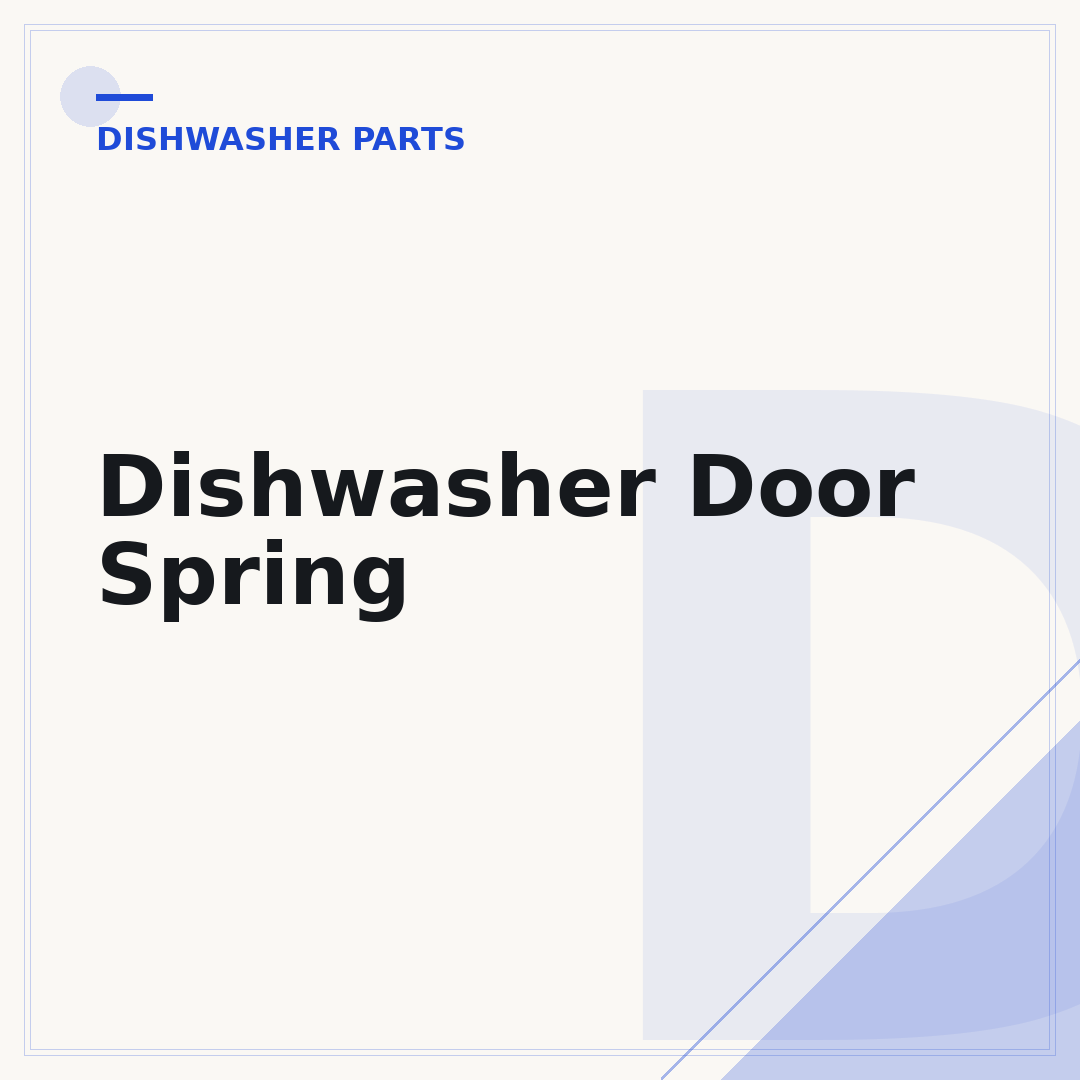 Dishwasher Door Spring