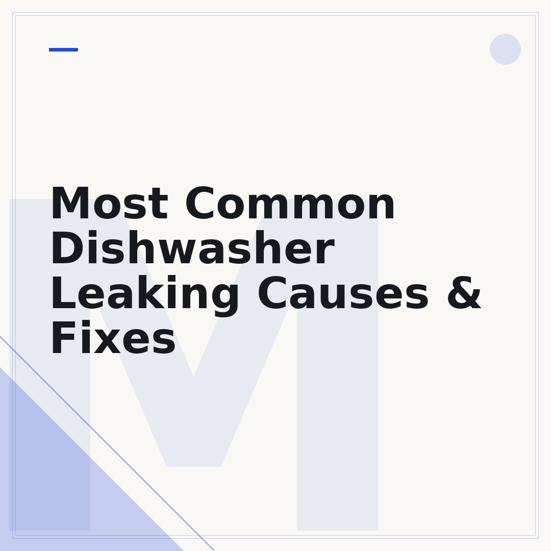 Most Common Dishwasher Leaking Causes & Fixes