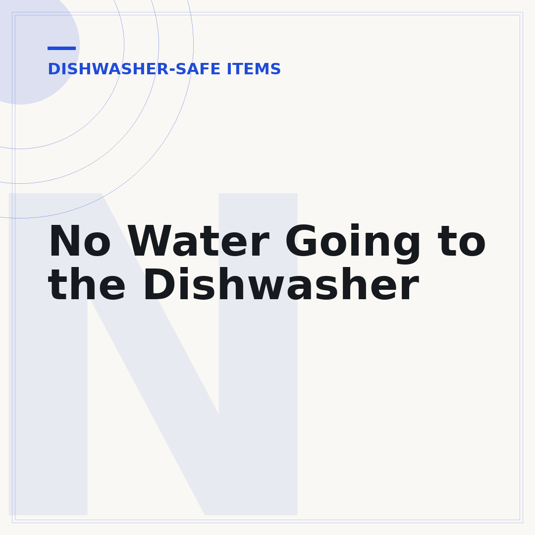 No Water Going to the Dishwasher