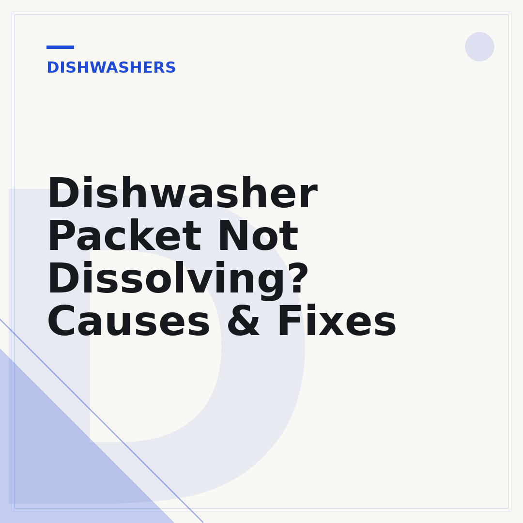 Dishwasher Packet Not Dissolving? Causes & Fixes