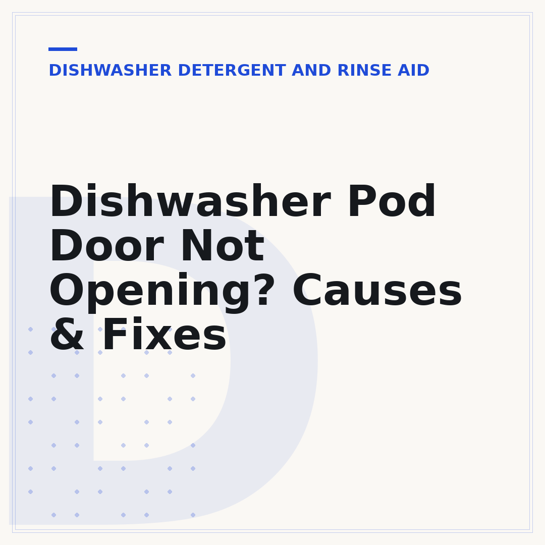 Dishwasher Pod Door Not Opening? Causes & Fixes