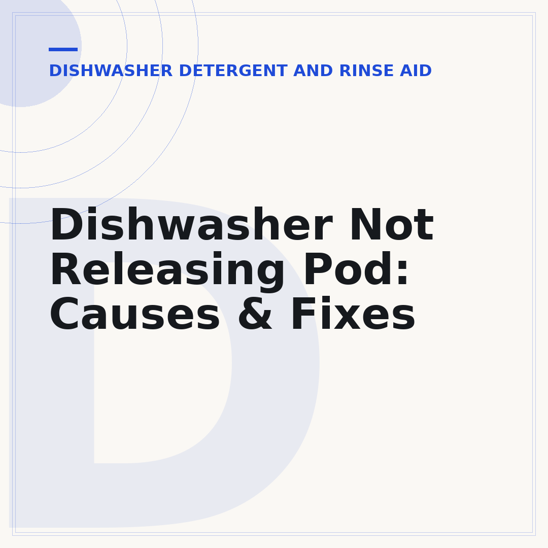 Dishwasher Not Releasing Pod: Causes & Fixes